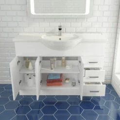 Vellamo Alpine 1200mm White Gloss Floor Standing Vanity Unit & Basin 9 Vellamo Alpine 1200mm White Gloss Floor Standing Vanity Unit & Basin -TAP WAREHOUSE Shop 05 open doors 1200