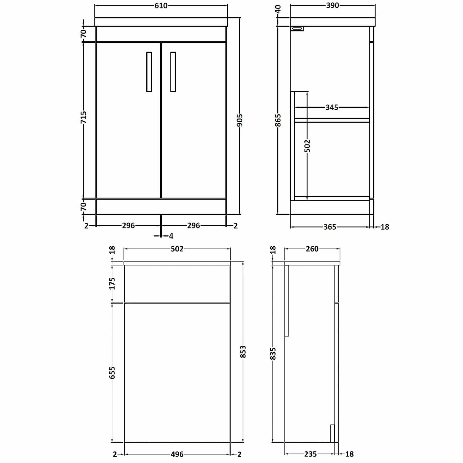 Emily 1100mm Bathroom Toilet & Sink Unit - Natural Oak - Harbour Clarity 525mm Toilet & Seat - Basin A - 40mm Height - Concealed Cistern 15 Emily 1100mm Bathroom Toilet & Sink Unit - Natural Oak - Harbour Clarity 525mm Toilet & Seat - Basin A - 40mm Height - Concealed Cistern - Image 13