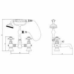 High Life Balmoral Deck Mounted Bath Shower Mixer With Handset Kit -TAP WAREHOUSE Shop 16625 tech