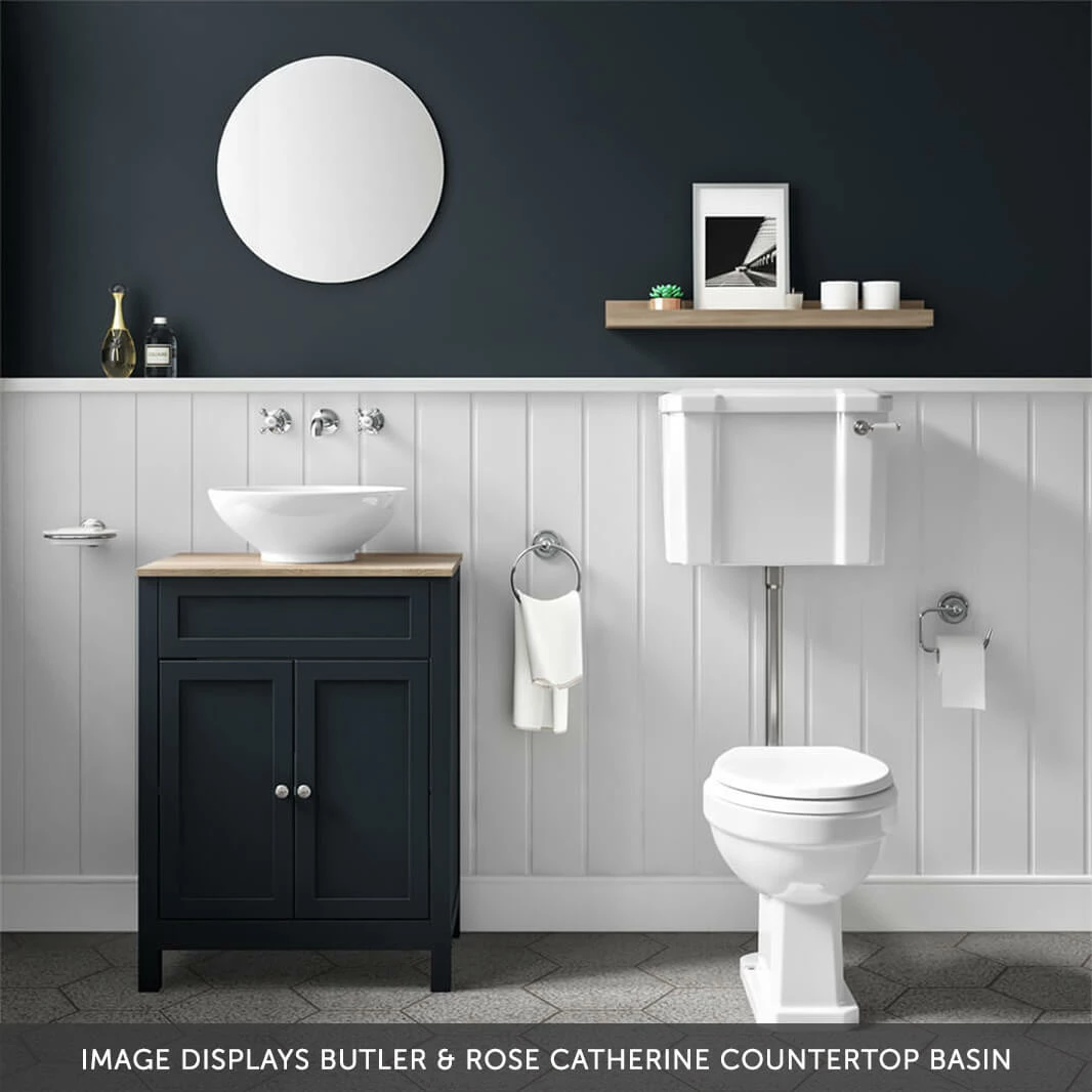 Butler & Rose Catherine Floorstanding Shadow Grey Vanity Unit With Country Oak-Effect Countertop & Audrey Stone Resin Basin 11 Butler & Rose Catherine Floorstanding Shadow Grey Vanity Unit With Country Oak-Effect Countertop & Audrey Stone Resin Basin - Image 9