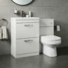 Emily 1100mm Combination Bathroom Toilet & Sink Unit With Minimalist Basin - White Gloss -TAP WAREHOUSE Shop 600 drawer wc unit white