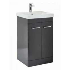 Harbour Identity 600mm Floorstanding Vanity Unit & Basin - Wolf Grey -TAP WAREHOUSE Shop 600 wolf grey unit