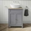 Butler & Rose Catherine Floorstanding Shadow Grey Vanity Unit With Country Oak-Effect Countertop & Audrey Stone Resin Basin 1 Butler & Rose Catherine Floorstanding Shadow Grey Vanity Unit With Country Oak-Effect Countertop & Audrey Stone Resin Basin -TAP WAREHOUSE Shop 600mm butler rose catherine countryoak countertop tailoredgrey unit lifestyle2