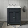 Butler & Rose Catherine Traditional 600mm Floorstanding Vanity Unit With Basin - Shadow Grey -TAP WAREHOUSE Shop 600mm butlerandrose catherine floorstanding traditional vanityunit shadowgrey lifestyle2