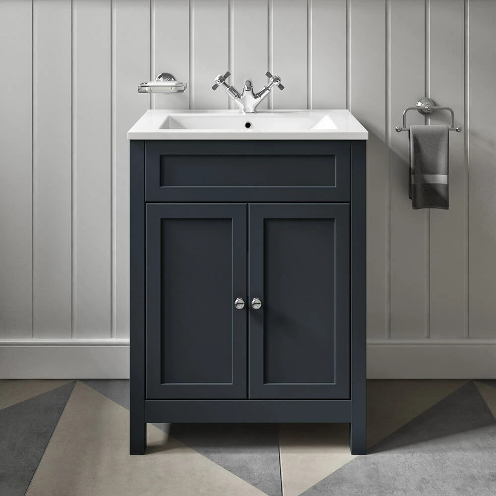 Butler & Rose Catherine Traditional 600mm Floorstanding Vanity Unit With Basin - Shadow Grey 3 Butler & Rose Catherine Traditional 600mm Floorstanding Vanity Unit With Basin - Shadow Grey