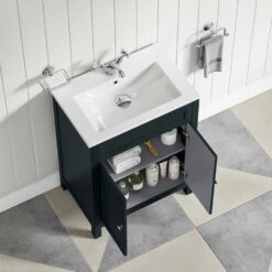 Butler & Rose Catherine Traditional 600mm Floorstanding Vanity Unit With Basin - Shadow Grey 30 Butler & Rose Catherine Traditional 600mm Floorstanding Vanity Unit With Basin - Shadow Grey -TAP WAREHOUSE Shop 600mm butlerandrose catherine floorstanding traditional vanityunit shadowgrey lifestyle3