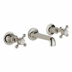 Butler & Rose Caledonia Crosshead Wall Mounted Basin Mixer - Chrome -TAP WAREHOUSE Shop 76089a