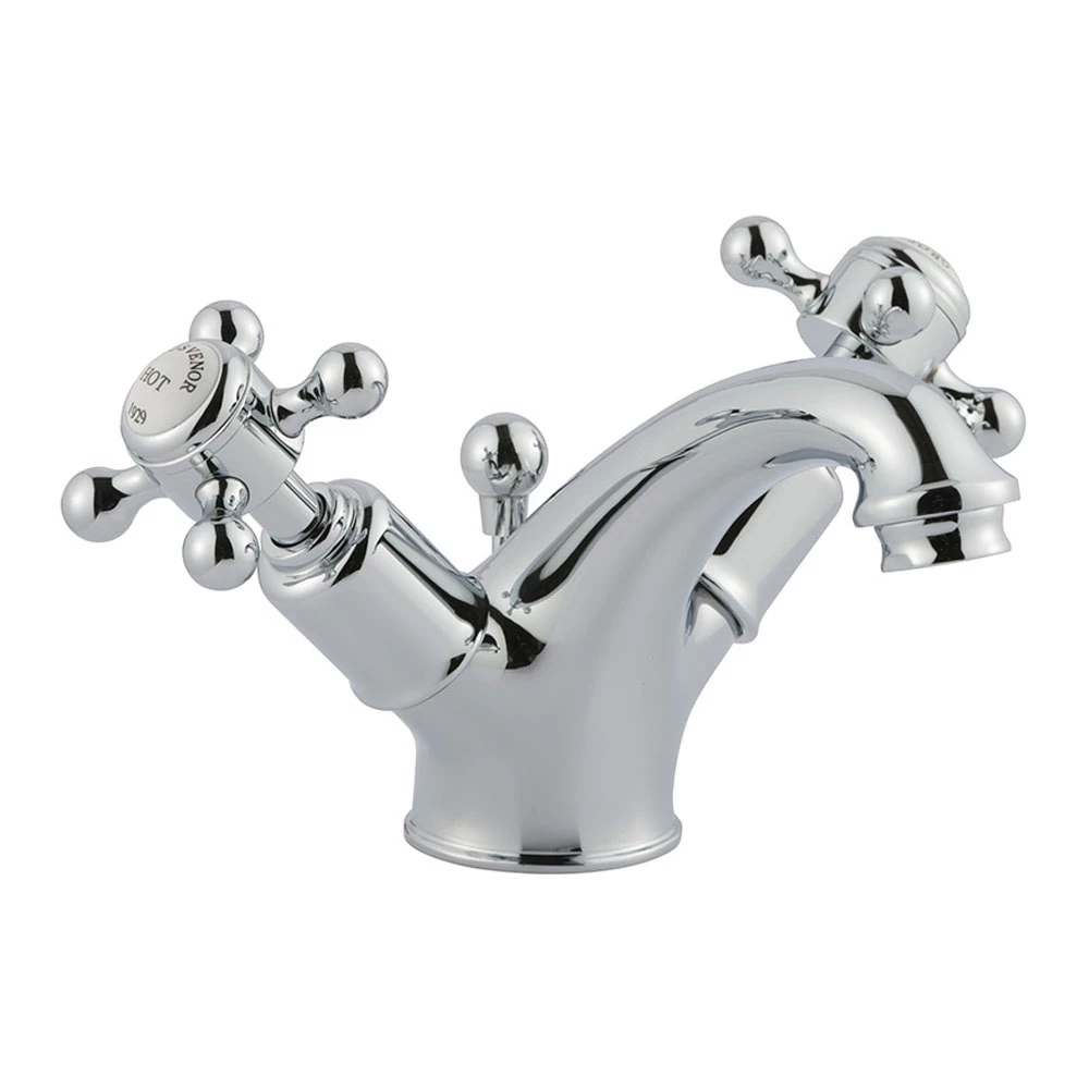 Butler & Rose Caledonia Crosshead Mono Basin Mixer With Pop-up Waste - Nickel 4 Butler & Rose Caledonia Crosshead Mono Basin Mixer With Pop-up Waste - Nickel - Image 2