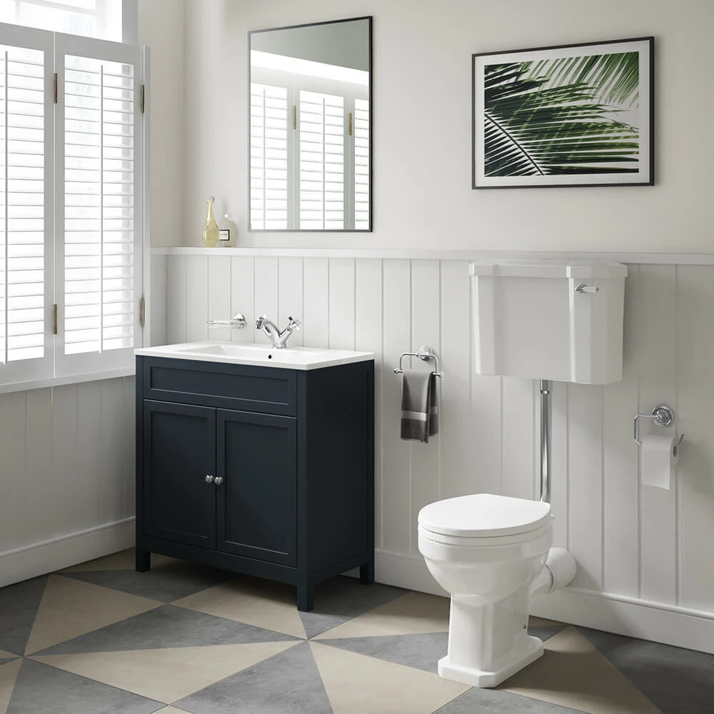 Butler & Rose Catherine Traditional 800mm Floorstanding Vanity Unit With Basin - Shadow Grey 4 Butler & Rose Catherine Traditional 800mm Floorstanding Vanity Unit With Basin - Shadow Grey - Image 2