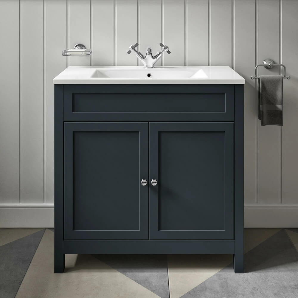 Butler & Rose Catherine Traditional 800mm Floorstanding Vanity Unit With Basin - Shadow Grey 3 Butler & Rose Catherine Traditional 800mm Floorstanding Vanity Unit With Basin - Shadow Grey