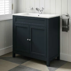 Butler & Rose Catherine Traditional 800mm Floorstanding Vanity Unit With Basin - Shadow Grey 22 Butler & Rose Catherine Traditional 800mm Floorstanding Vanity Unit With Basin - Shadow Grey -TAP WAREHOUSE Shop 800mm butlerandrose catherine floorstanding traditional vanityunit shadowgrey lifestyle4