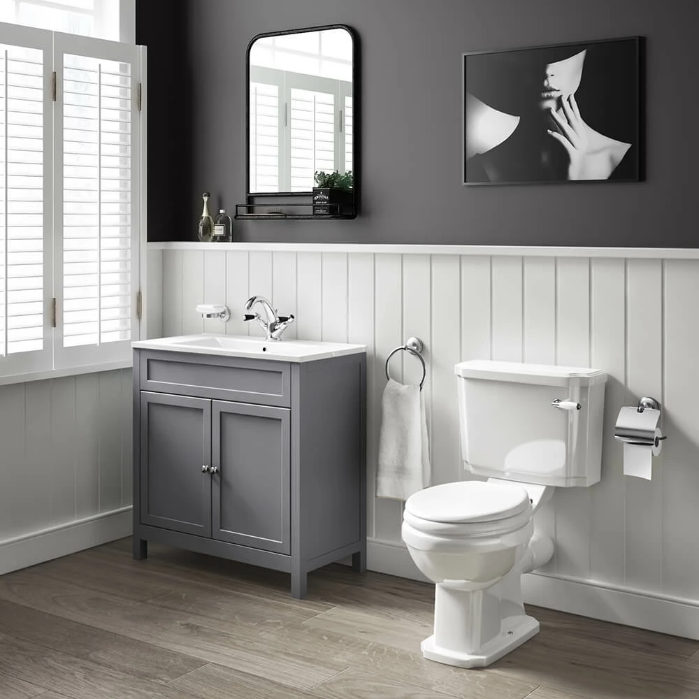 Butler & Rose Catherine Traditional 800mm Floorstanding Vanity Unit With Basin - Shadow Grey 9 Butler & Rose Catherine Traditional 800mm Floorstanding Vanity Unit With Basin - Shadow Grey - Image 7
