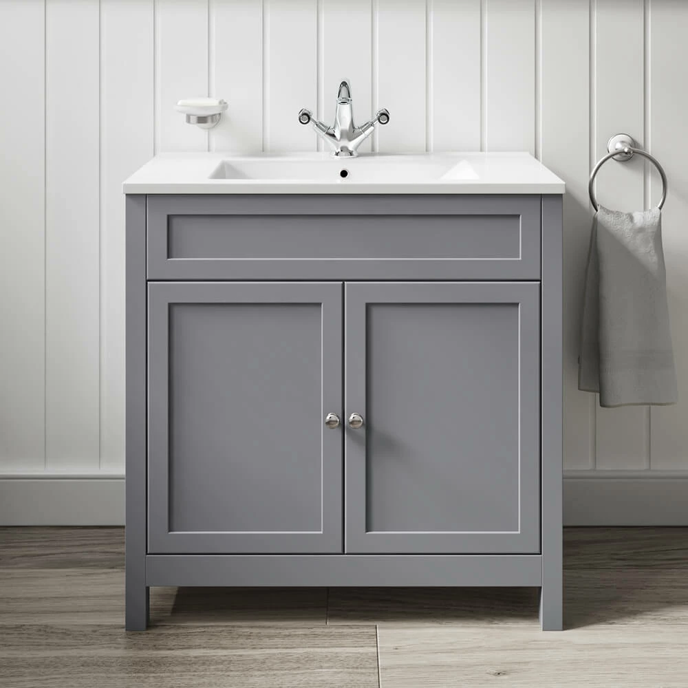 Butler & Rose Catherine Traditional 800mm Floorstanding Vanity Unit With Basin - Shadow Grey 8 Butler & Rose Catherine Traditional 800mm Floorstanding Vanity Unit With Basin - Shadow Grey - Image 6