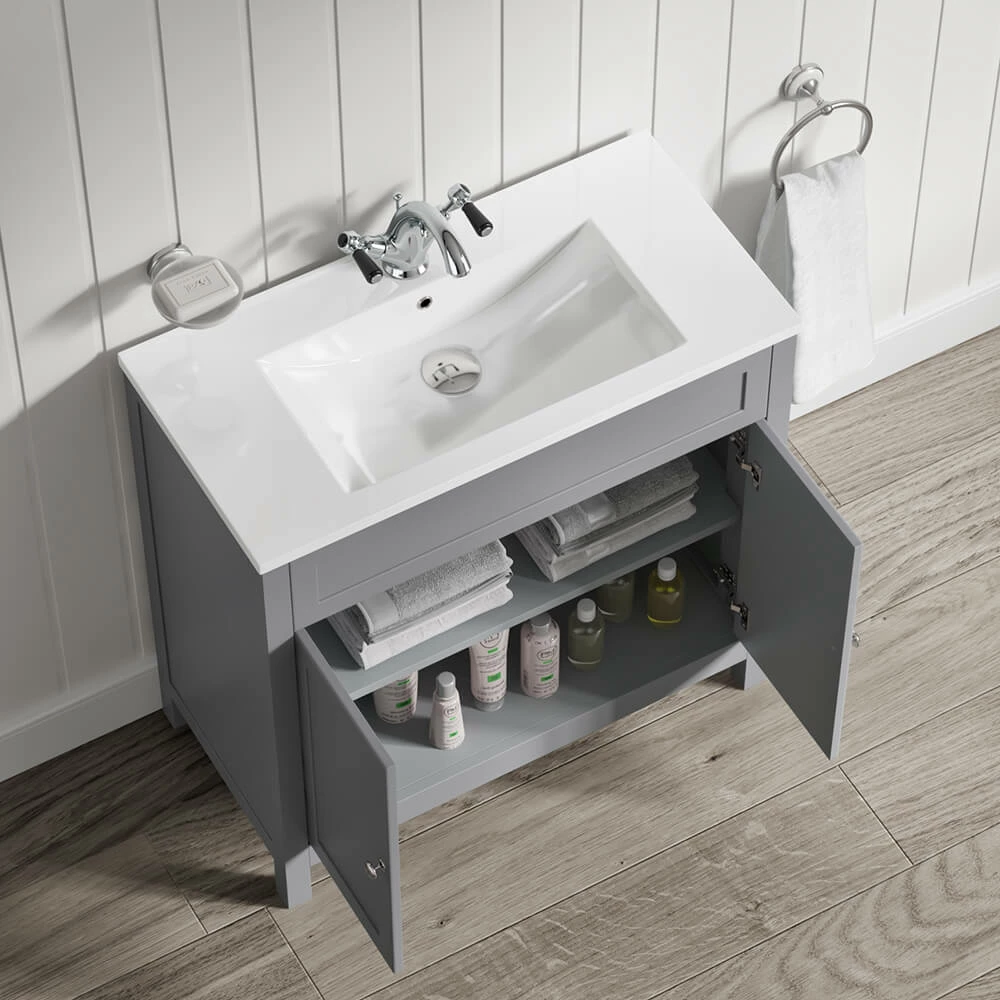 Butler & Rose Catherine Traditional 800mm Floorstanding Vanity Unit With Basin - Shadow Grey 12 Butler & Rose Catherine Traditional 800mm Floorstanding Vanity Unit With Basin - Shadow Grey - Image 10