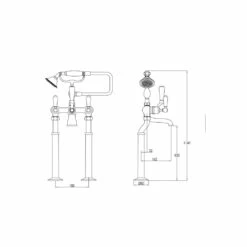 Butler & Rose Caledonia Lever Floorstanding Bath Shower Mixer With Shower Kit - Nickel -TAP WAREHOUSE Shop 85275 floorstanding tech