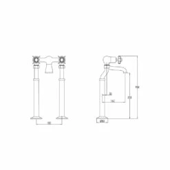 Butler & Rose Caledonia Pinch Floorstanding Bath Filler - Nickel 7 Butler & Rose Caledonia Pinch Floorstanding Bath Filler - Nickel -TAP WAREHOUSE Shop 98223 floorstanding tech
