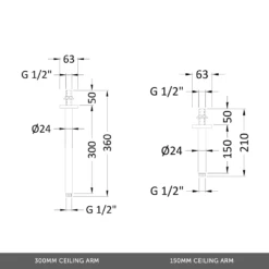 Brooke Concealed Shower Valve & Fixed Shower Head Package - 300mm Ceiling Shower Arm 14 Brooke Concealed Shower Valve & Fixed Shower Head Package - 300mm Ceiling Shower Arm -TAP WAREHOUSE Shop addison shower arm technical drawings