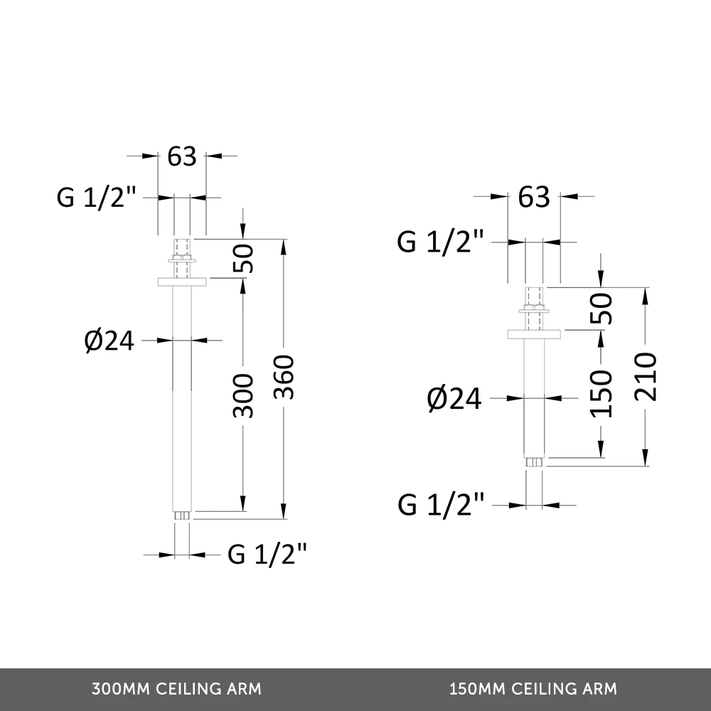 Brooke Concealed Shower Valve & Fixed Shower Head Package - 300mm Ceiling Shower Arm 8 Brooke Concealed Shower Valve & Fixed Shower Head Package - 300mm Ceiling Shower Arm - Image 6