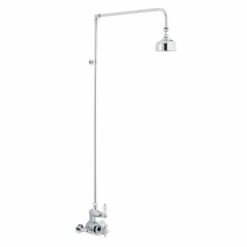 Nuie Traditional Twin Exposed Thermostatic Shower Valve & Rigid Riser Kit