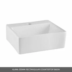 Emily 600mm Gloss White Wall Mounted 1 Drawer Vanity Unit With Brushed Brass Handle And Alana 460mm Countertop Basin -TAP WAREHOUSE Shop alana 335 rectangular countertop basin banner 8