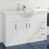 Vellamo Alpine 1200mm White Gloss Floor Standing Vanity Unit & Basin 2 Vellamo Alpine 1200mm White Gloss Floor Standing Vanity Unit & Basin -TAP WAREHOUSE Shop alpine 1200 vanity unit hero 1