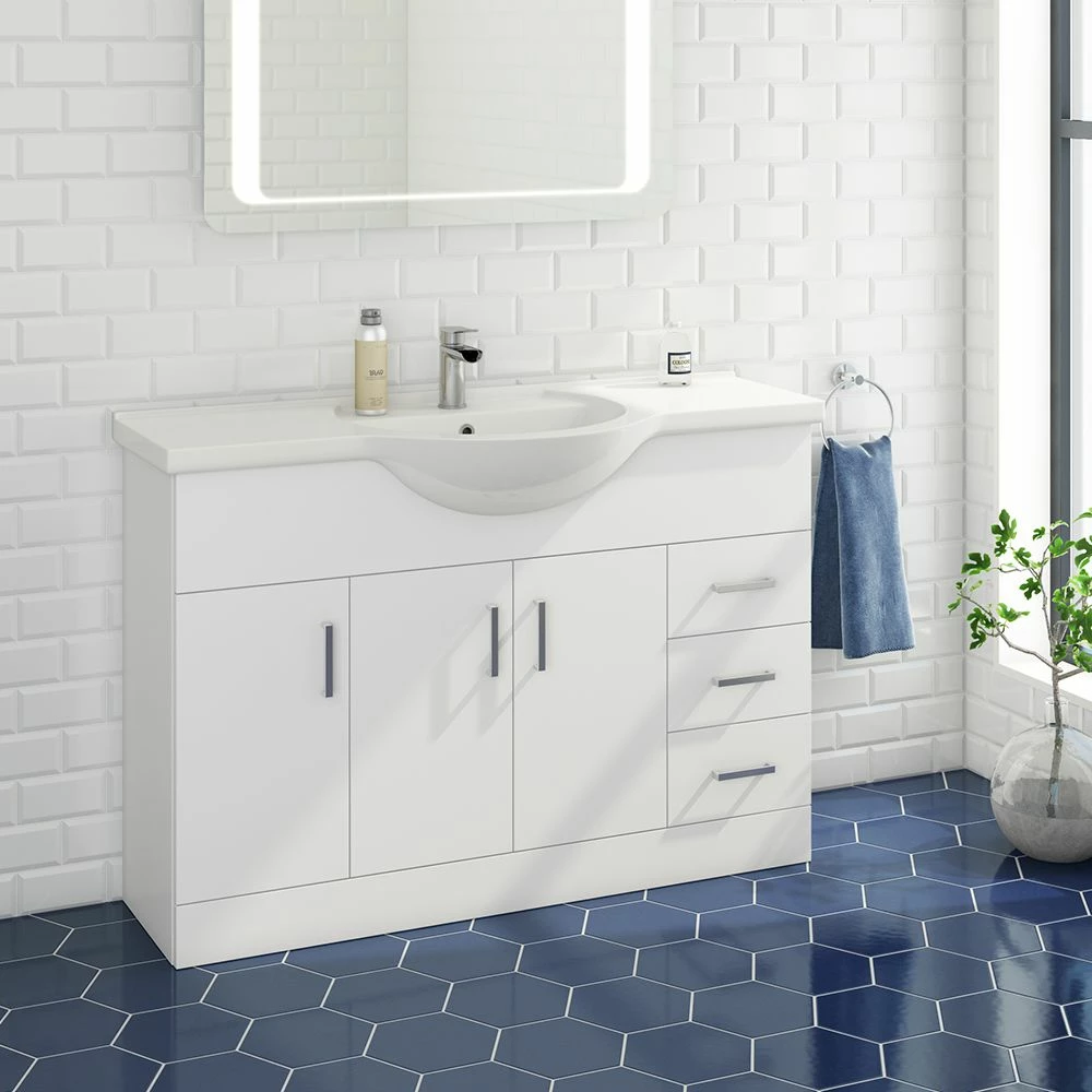 Vellamo Alpine 1200mm White Gloss Floor Standing Vanity Unit & Basin 5 Vellamo Alpine 1200mm White Gloss Floor Standing Vanity Unit & Basin - Image 3