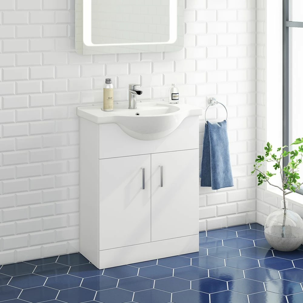 Vellamo Alpine 650mm Floorstanding Vanity Unit & Basin - Gloss White 6 Vellamo Alpine 650mm Floorstanding Vanity Unit & Basin - Gloss White - Image 4