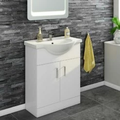 Vellamo Alpine 650mm Floorstanding Vanity Unit & Basin - Gloss White 13 Vellamo Alpine 650mm Floorstanding Vanity Unit & Basin - Gloss White -TAP WAREHOUSE Shop alpine 650 vanity unit hero 3