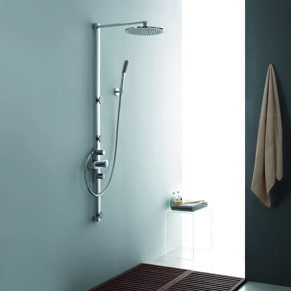 Flova Allore Thermostatic Shower Column With Handset, Body Jets & Overhead Shower 3 Flova Allore Thermostatic Shower Column With Handset, Body Jets & Overhead Shower