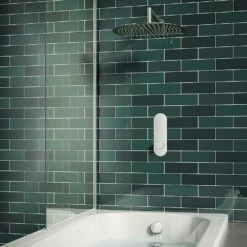 Front Page 31 Amy Concealed Thermostatic Shower Valve, Fixed Head & Overflow Bath Filler - Vellamo Twist 345mm Wall Mounted Shower Arm - 200mm Shower Head