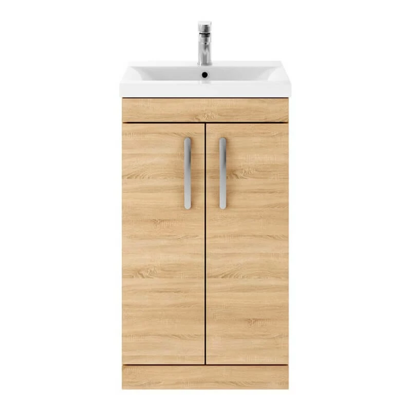 Emily 1000mm Bathroom Toilet & Sink Unit - Natural Oak - Harbour Clarity 525mm Toilet & Seat - Basin B - 18mm Height - Concealed Cistern 7 Emily 1000mm Bathroom Toilet & Sink Unit - Natural Oak - Harbour Clarity 525mm Toilet & Seat - Basin B - 18mm Height - Concealed Cistern - Image 5