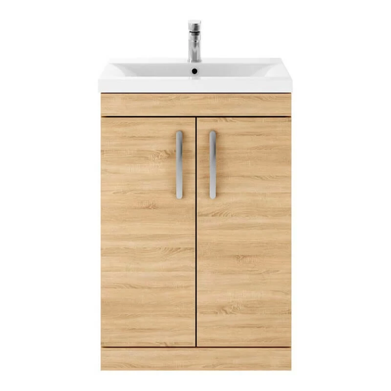 Emily 1100mm Bathroom Toilet & Sink Unit - Natural Oak - Harbour Clarity 525mm Toilet & Seat - Basin A - 40mm Height - Concealed Cistern 7 Emily 1100mm Bathroom Toilet & Sink Unit - Natural Oak - Harbour Clarity 525mm Toilet & Seat - Basin A - 40mm Height - Concealed Cistern - Image 5