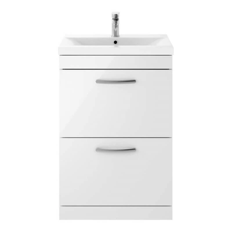 Emily 1100mm Combination Bathroom Toilet & Sink Unit With Minimalist Basin - White Gloss 8 Emily 1100mm Combination Bathroom Toilet & Sink Unit With Minimalist Basin - White Gloss - Image 6