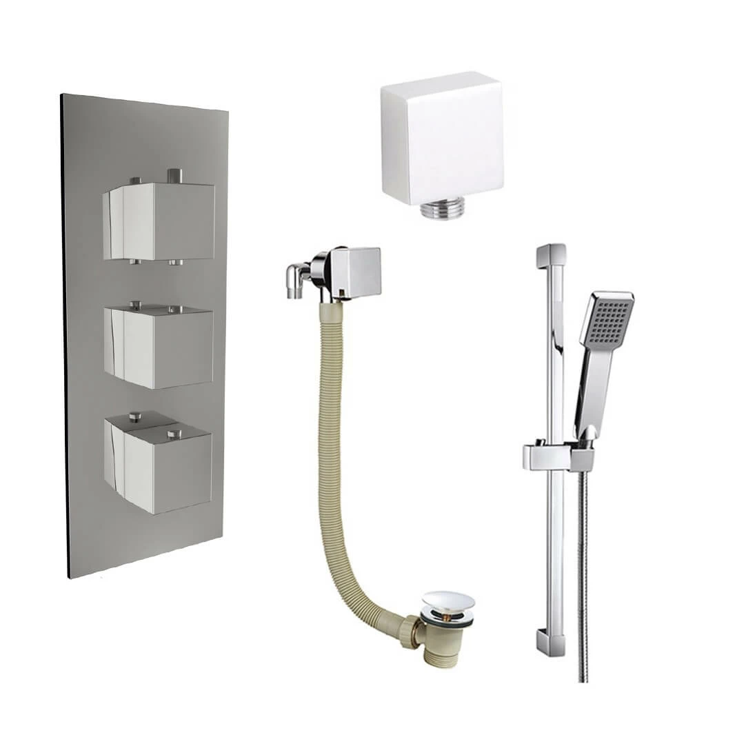 Barnaby Concealed Shower Valve, Slide Rail Kit & Overflow Bath Filler 4 Barnaby Concealed Shower Valve, Slide Rail Kit & Overflow Bath Filler - Image 2