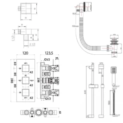 Barnaby Concealed Shower Valve, Slide Rail Kit & Overflow Bath Filler 7 Barnaby Concealed Shower Valve, Slide Rail Kit & Overflow Bath Filler -TAP WAREHOUSE Shop barnaby shower valve slide rail overflow filler kit tech