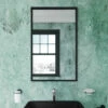 Origins Living Docklands Rectangular Mirror - 400 X 700mm -TAP WAREHOUSE Shop bathroom origins black docklands rectangular mirror lifestyle