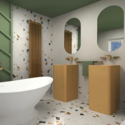 Origins Living Capsule Oval Bathroom Mirror - 500 X 1000mm -TAP WAREHOUSE Shop bathroom origins capsule mirror lifestyle 2