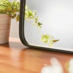 Origins Living City Rectangular Mirror - Matt Black Frame -TAP WAREHOUSE Shop bathroom origins city matt black curve edge mirror