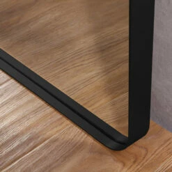 Origins Living City Rectangular Mirror - Matt Black Frame -TAP WAREHOUSE Shop bathroom origins city rectangular mirror blackframedetail