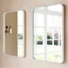 Origins Living City Mirror 500x750mm - White 1 Origins Living City Mirror 500x750mm - White -TAP WAREHOUSE Shop bathroom origins white city small rectangular mirror lifestyle