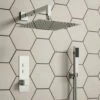 Bertie Concealed Thermostatic Push Button Shower Valve, 300mm Fixed Head & Shower Handset Kit - 180mm Ceiling Arm 1 Bertie Concealed Thermostatic Push Button Shower Valve, 300mm Fixed Head & Shower Handset Kit - 180mm Ceiling Arm -TAP WAREHOUSE Shop bertie concealed thermostatic shower valve set