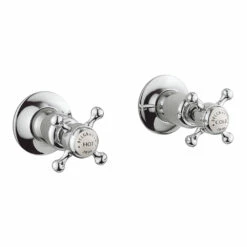 Crosswater Belgravia Crosshead Wall Mounted Hot & Cold Shut Off Valves