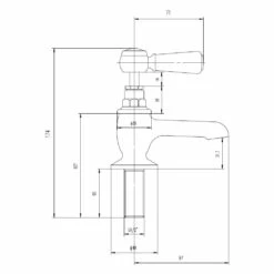 Hudson Reed Black Topaz Lever Basin Taps With Hexagonal Collars - Chrome/Black 9 Hudson Reed Black Topaz Lever Basin Taps With Hexagonal Collars - Chrome/Black -TAP WAREHOUSE Shop blacktopaz bc401hlspec