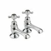 Hudson Reed Black Topaz Crosshead Bath Taps With Dome Collars - Chrome/Black 2 Hudson Reed Black Topaz Crosshead Bath Taps With Dome Collars - Chrome/Black -TAP WAREHOUSE Shop blacktopaz bc402dx