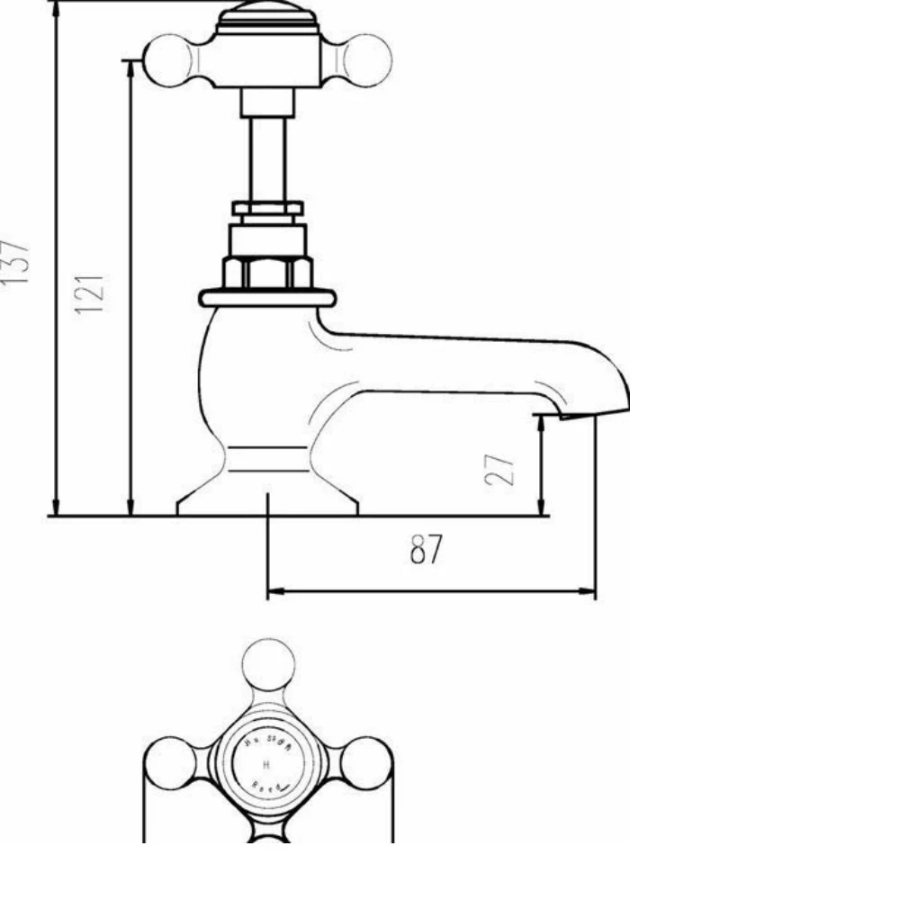 Hudson Reed Black Topaz Crosshead Bath Taps With Hexagonal Collars - Chrome/Black 4 Hudson Reed Black Topaz Crosshead Bath Taps With Hexagonal Collars - Chrome/Black - Image 2