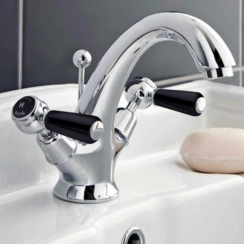 Hudson Reed Topaz Black Lever Mono Basin Mixer With Pop-Up Waste 3 Hudson Reed Topaz Black Lever Mono Basin Mixer With Pop-Up Waste