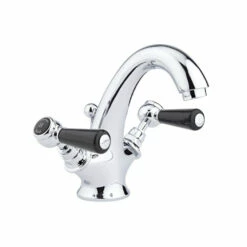 Hudson Reed Black Topaz Lever Mono Basin Mixer With Pop-Up Waste