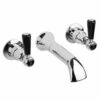 Hudson Reed Black Topaz Lever Bath Spout With Dome Collars - Chrome/Black -TAP WAREHOUSE Shop blacktopaz bc409dl