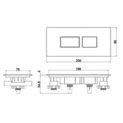 Britton Bathrooms Hoxton Dual Flush Plate And Cistern - Brushed Brass -TAP WAREHOUSE Shop britton bathrooms dual flush plate tech drawing