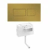 Britton Bathrooms Hoxton Dual Flush Plate And Cistern - Brushed Brass 2 Britton Bathrooms Hoxton Dual Flush Plate And Cistern - Brushed Brass -TAP WAREHOUSE Shop britton bathrooms hoxton brass flush plate cistern cutout